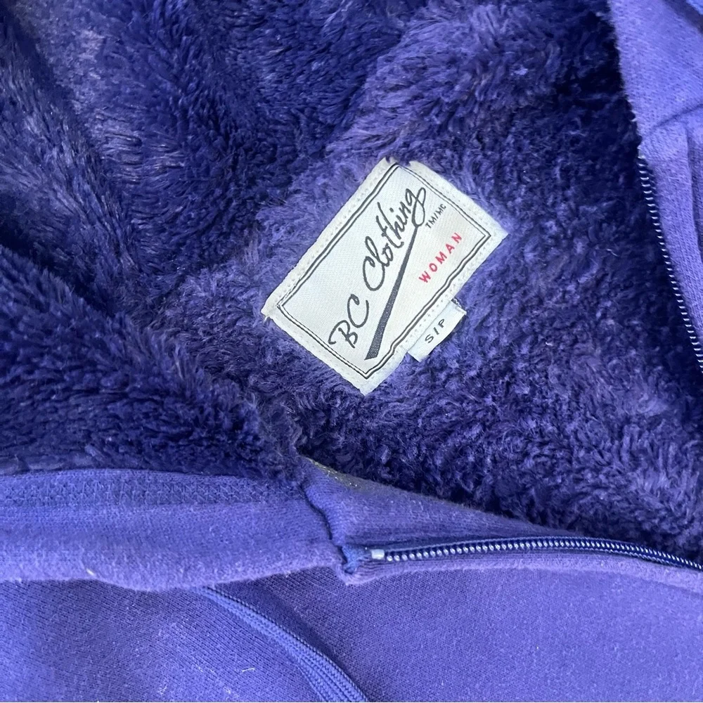 Purple Fur Lined Full-Zip Hooded Jacket - Picture 3 of 4